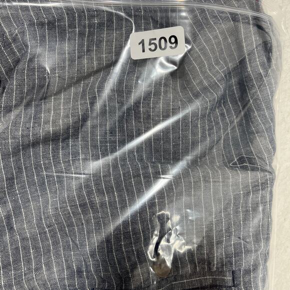 Banana Republic‎ Shorts Womens 2 Gray Pinstripes Chino Linen Mid Rise - Picture 7 of 11